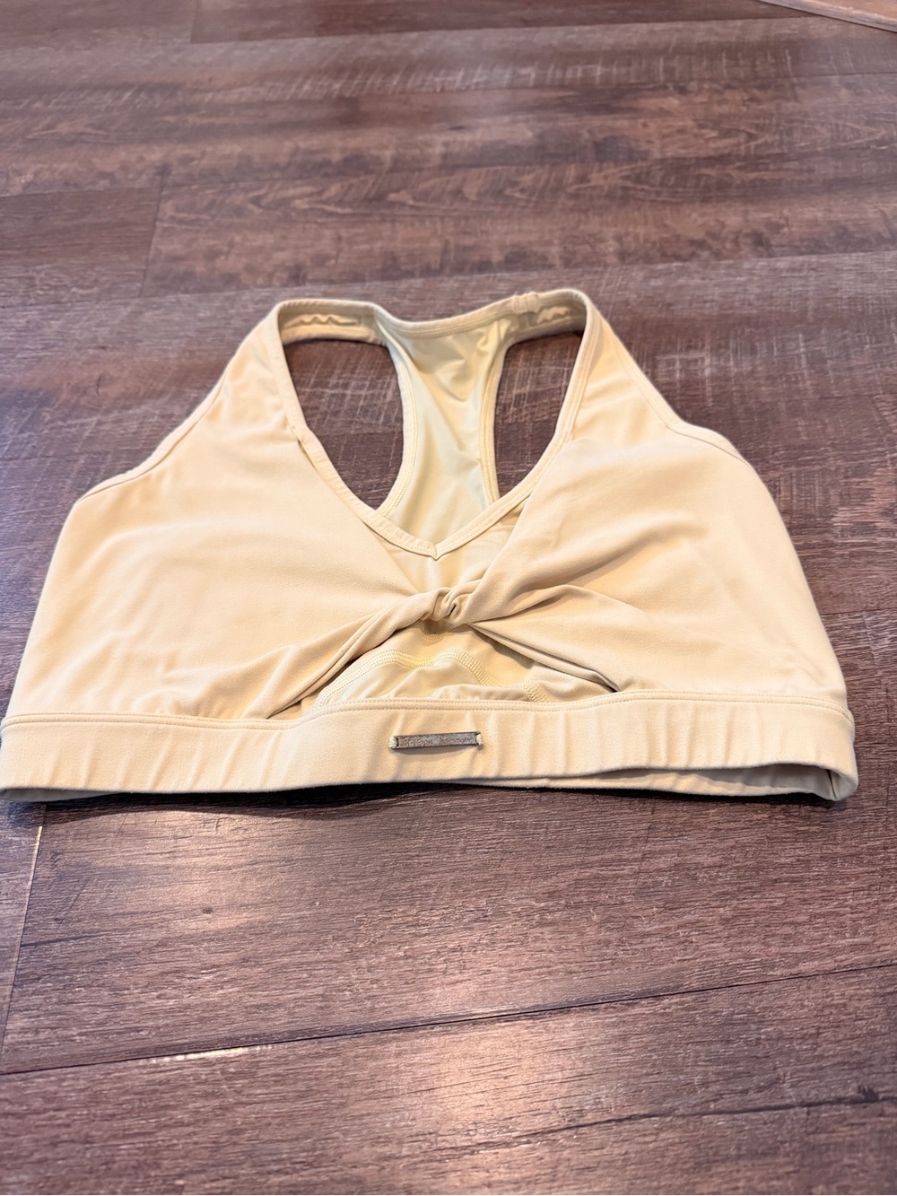 Gymshark x Whitney Simmons Twist Front Sports Bra Medium Light Yellow Racerback